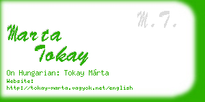 marta tokay business card